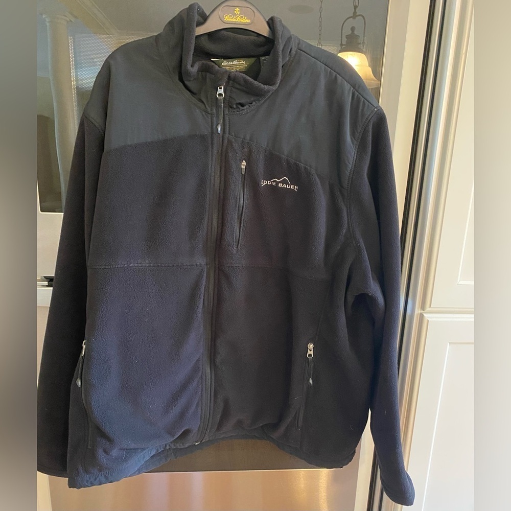 Eddie Bauer Black Performance Fleece Jacket Coat  for Outdoor Adventures XXL